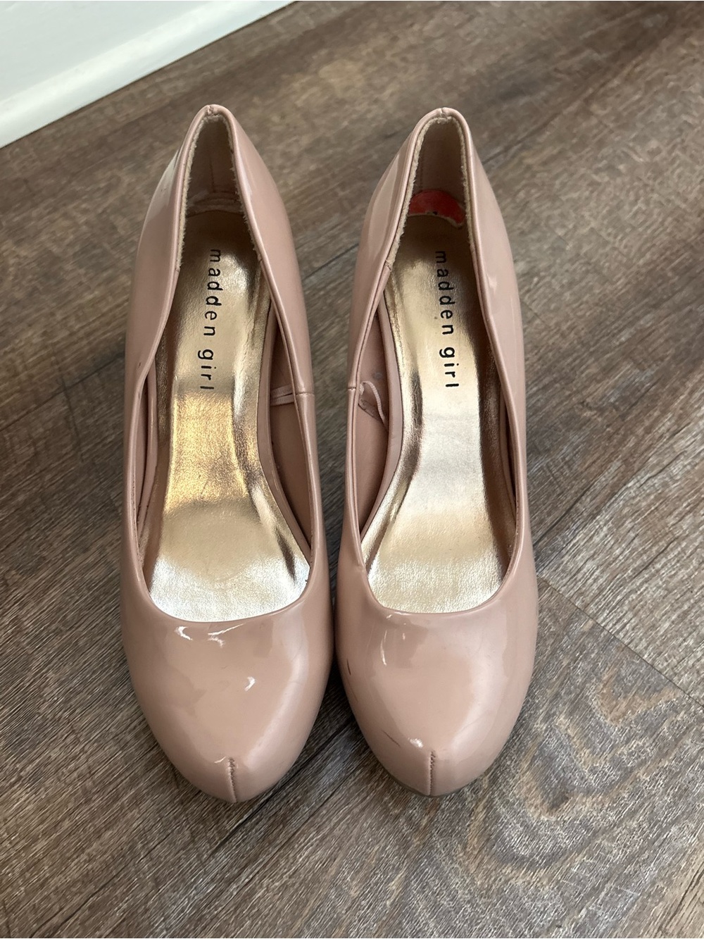 Madden Girl Blush Patent Round-Toe Pumps